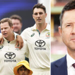 Ricky Ponting junto al equipo australiano de cricket Test.