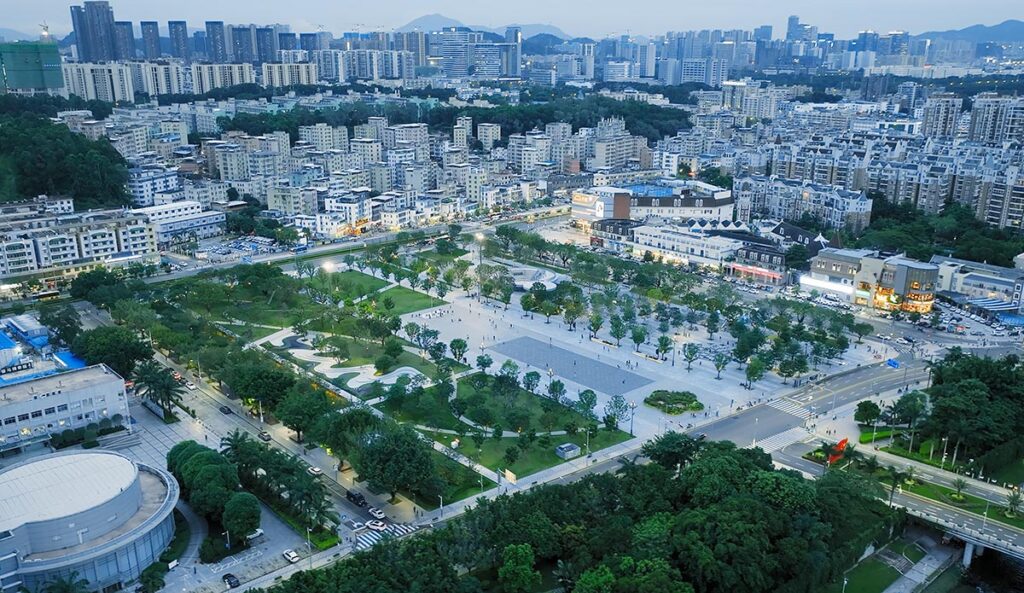 El premio Paisaje del año 2024 es para Regeneración de vitalidad, Shenzhen Guanlan Riverside Plaza